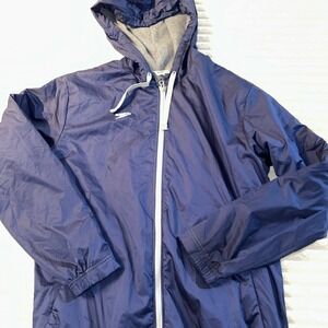 Speedo Swim Parka Size L Navy Blue Fleece Lined Team Jacket Adult Unisex Hooded